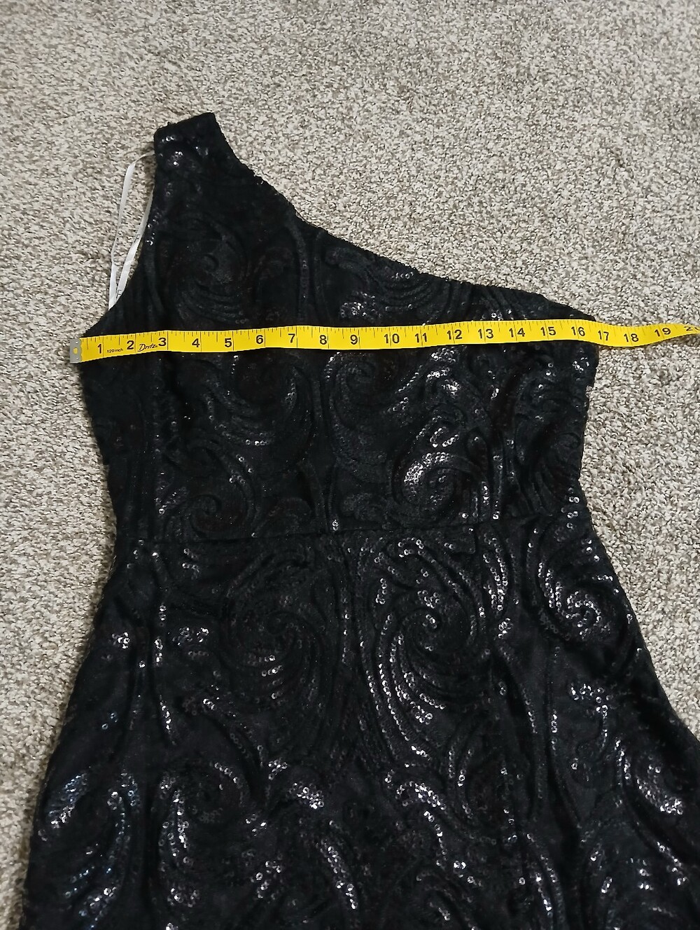 Lulu's Black One-Shoulder Sequin Mini Dress - Picture 5 of 16